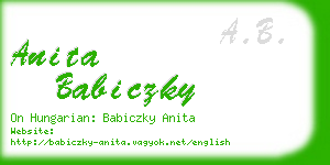 anita babiczky business card